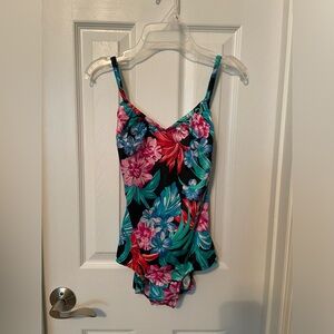 Jantzen one piece swim suit. Tropical print.